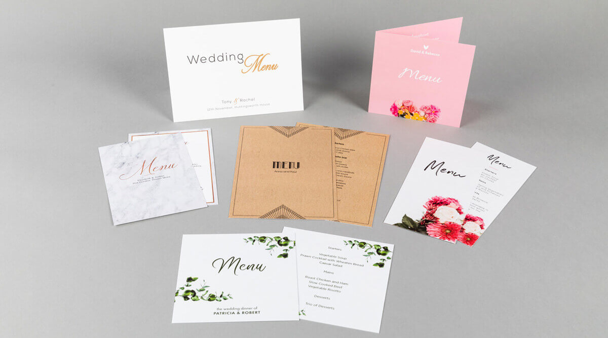 Folded Wedding Menus